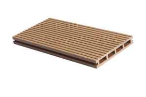 Ranura ancha de la cubierta externa de plástico madera Decking con relieve madera Patio plástico pisos 140X40A