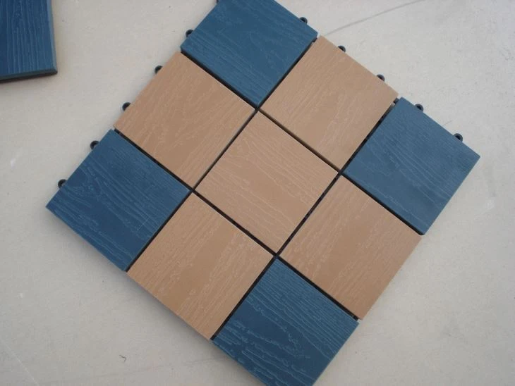 Enclavamiento impermeable al aire libre Decking Azulejos 300 * 300mm DIY Wpc Azulejos